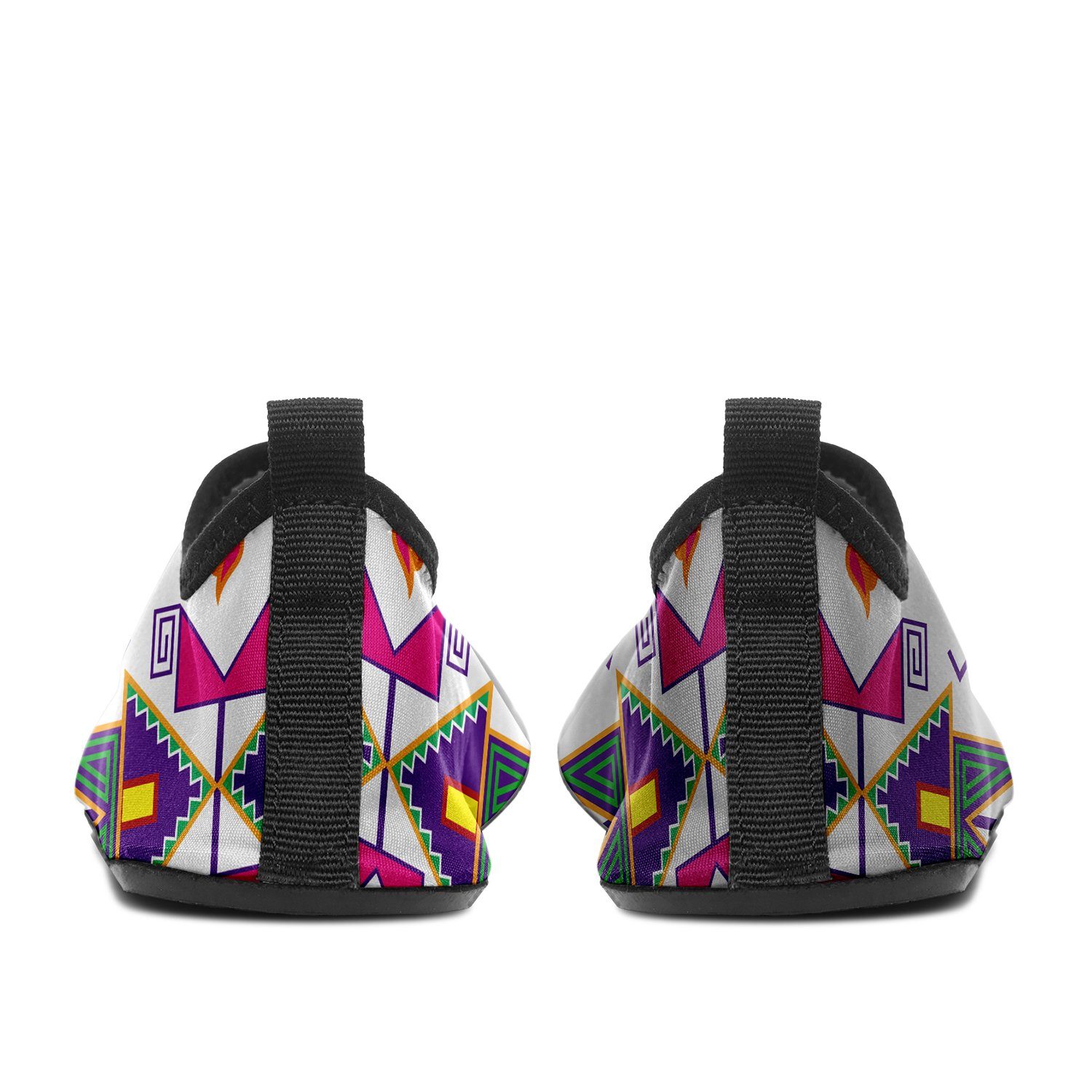 Kids Geometric Floral Fall White Sockamoccs Slip On Shoes