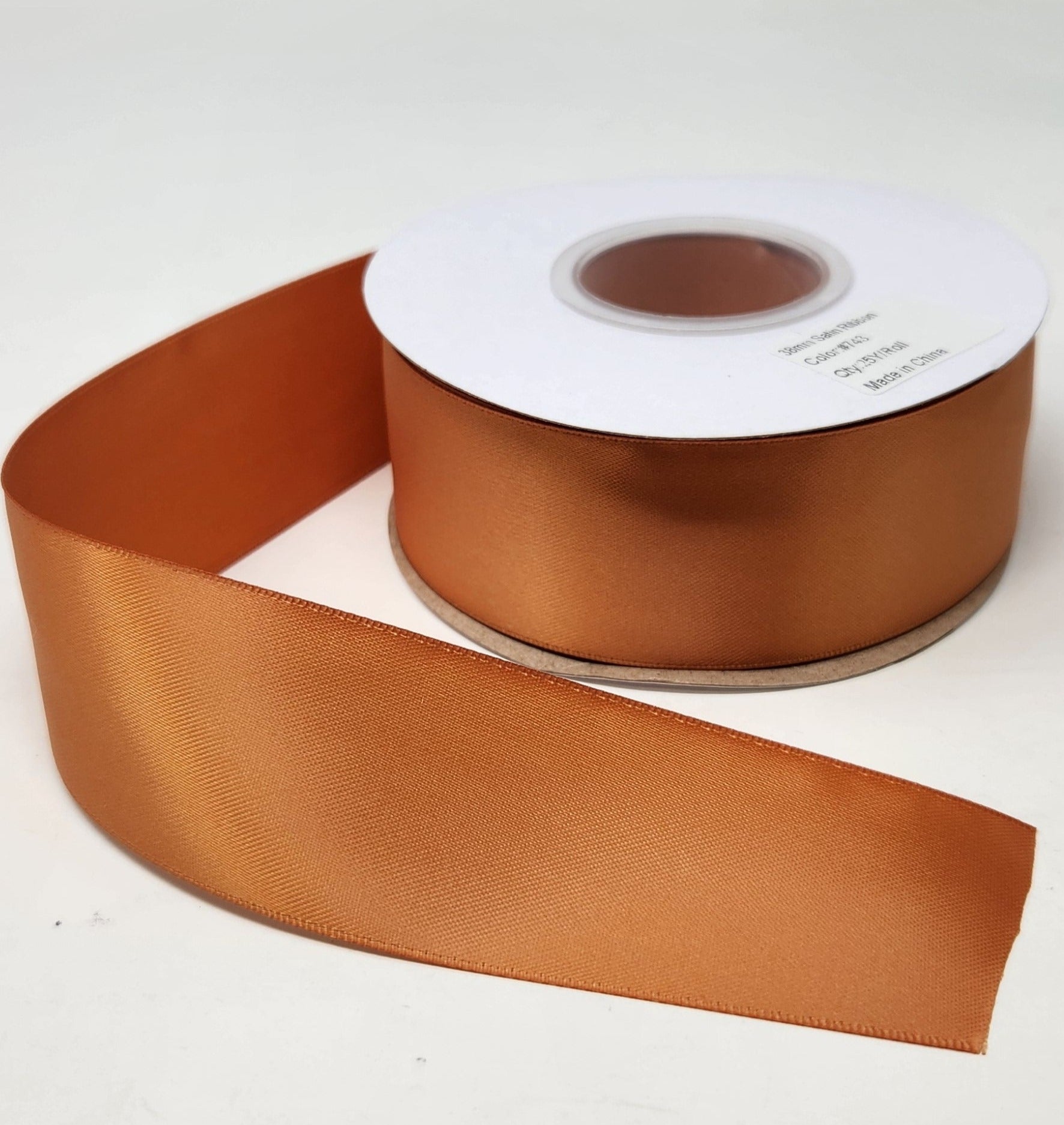 Ginger - Double Face 1.5 inch Solid Colored Ribbon