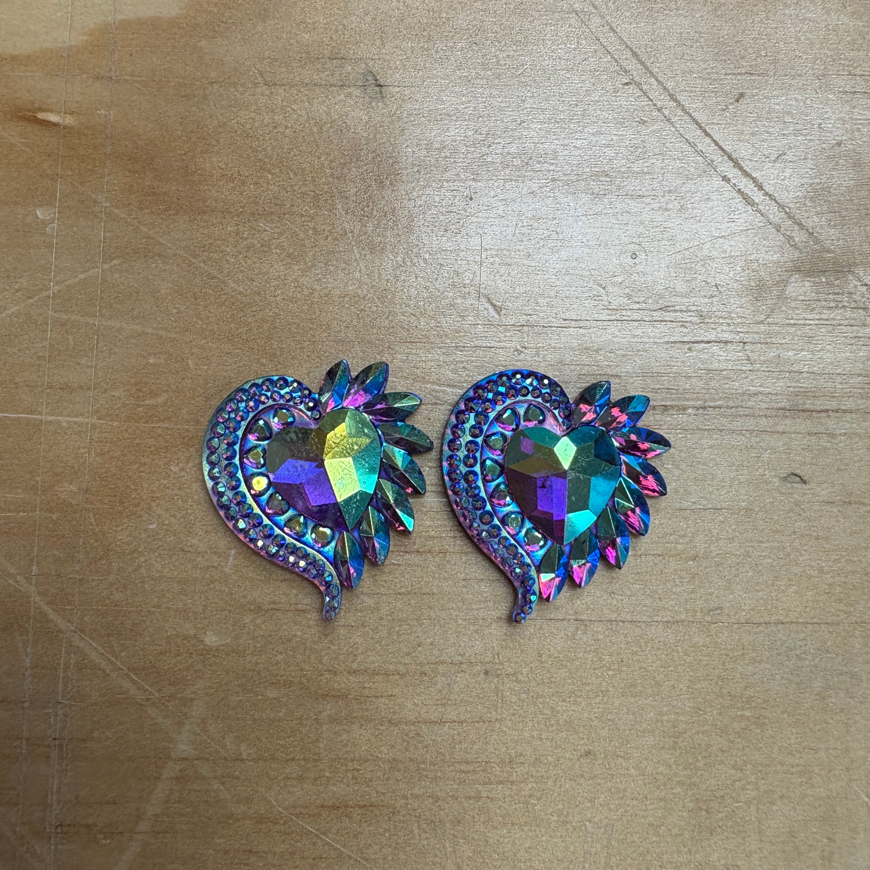 Heart Scale Cabochons Set of 2
