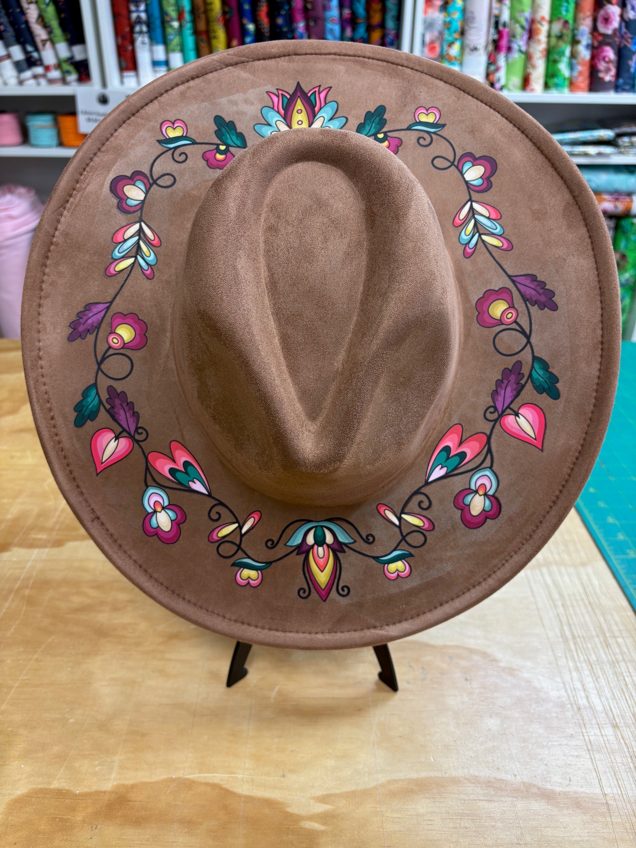 Golden Harvest Wood Fedora Hat