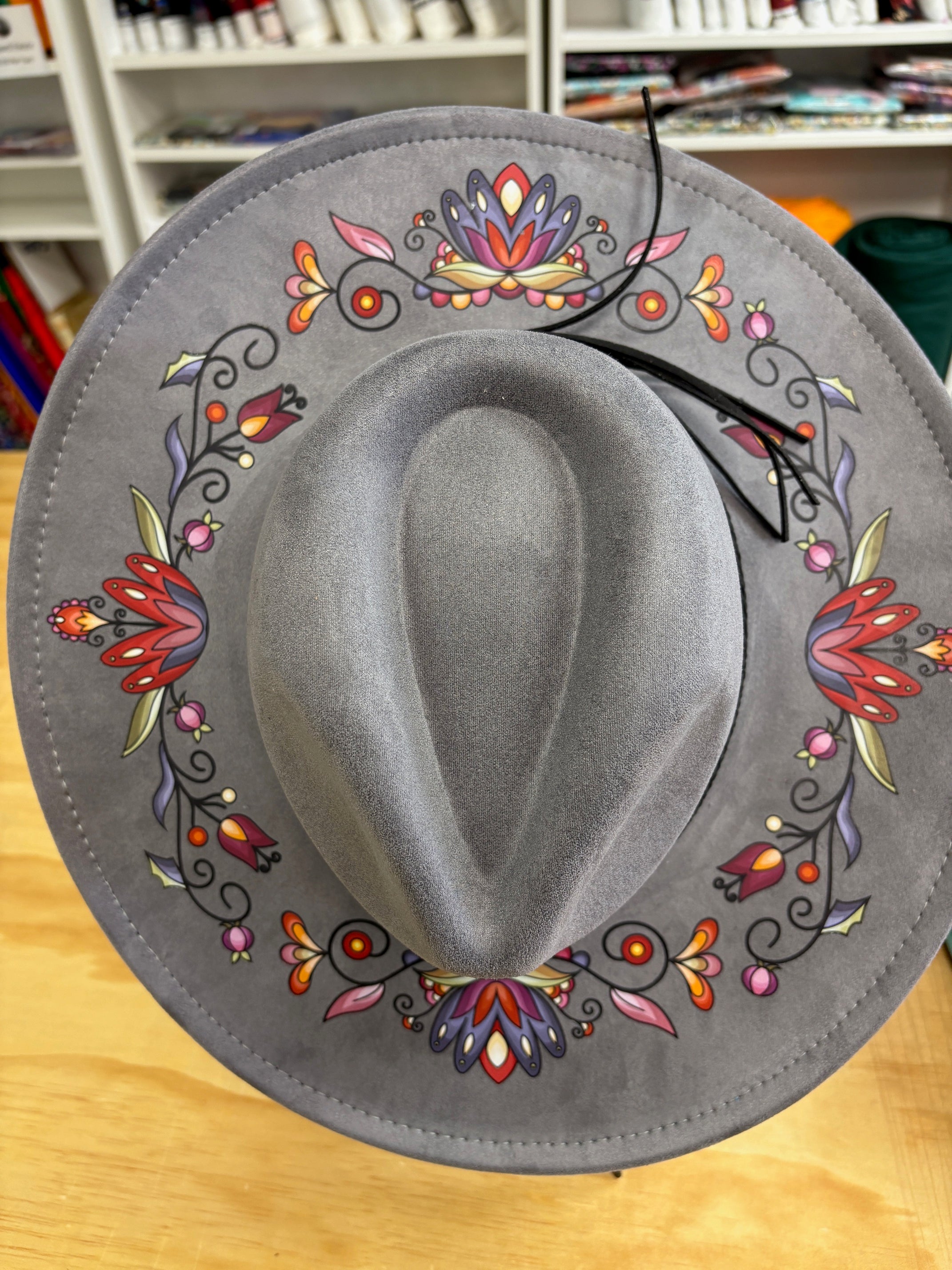 Red Willow Whispers Grey Fedora Hat