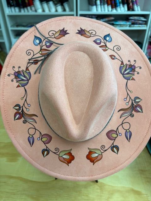 Ember Blossom Trail Coral Pink Fedora Hat
