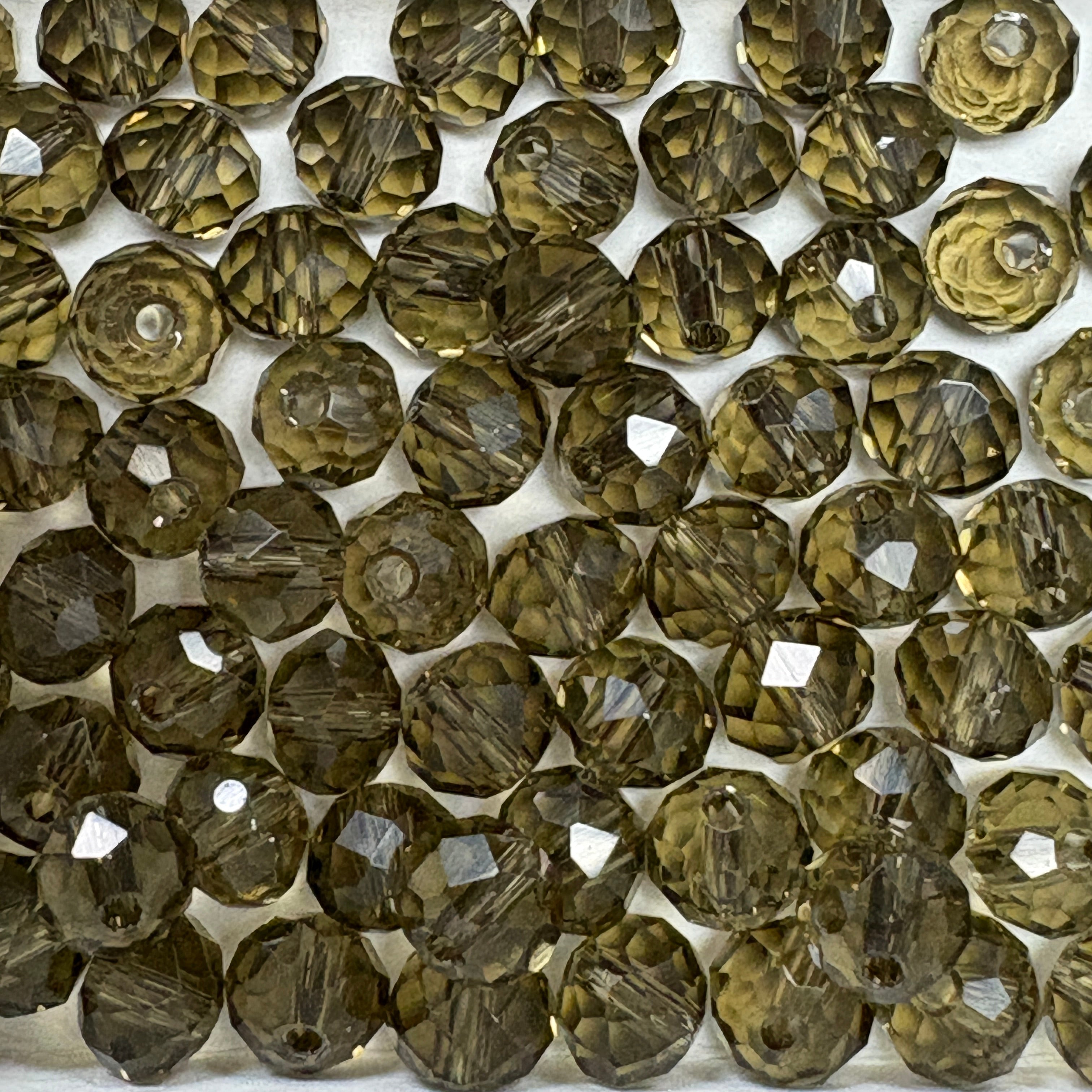 6mm Rondelle Glass Bead - Wood