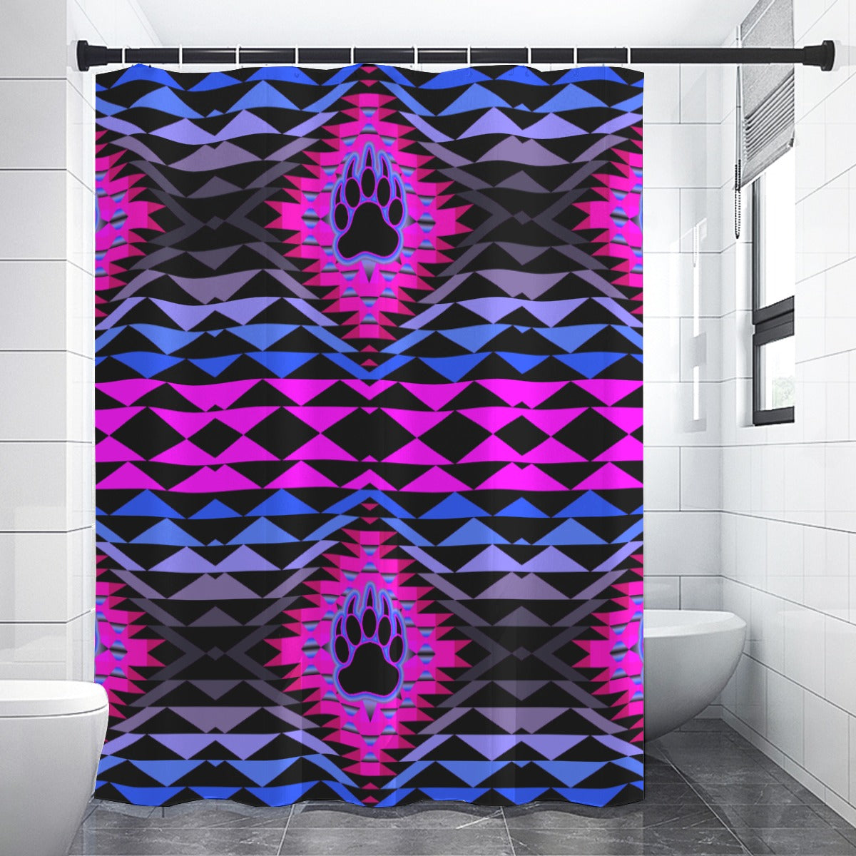 Sunset Bearpaw Blanket Pink Shower Curtain (59 inch x 71 inch)