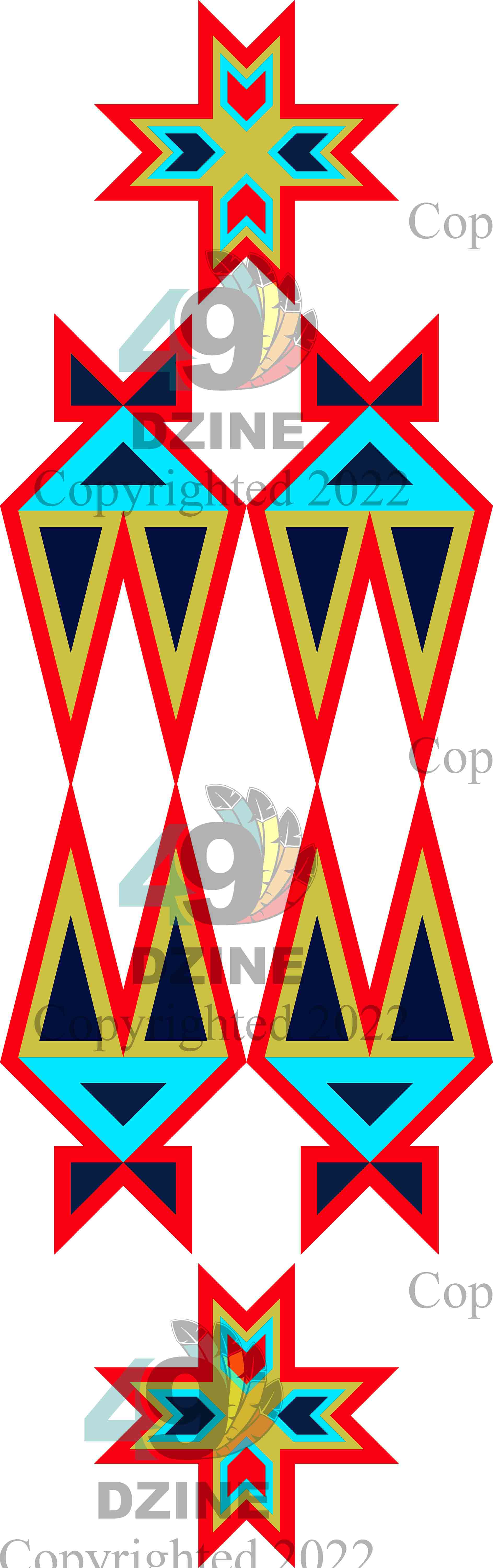 11-inch Geometric Transfer Four Directions Lodges