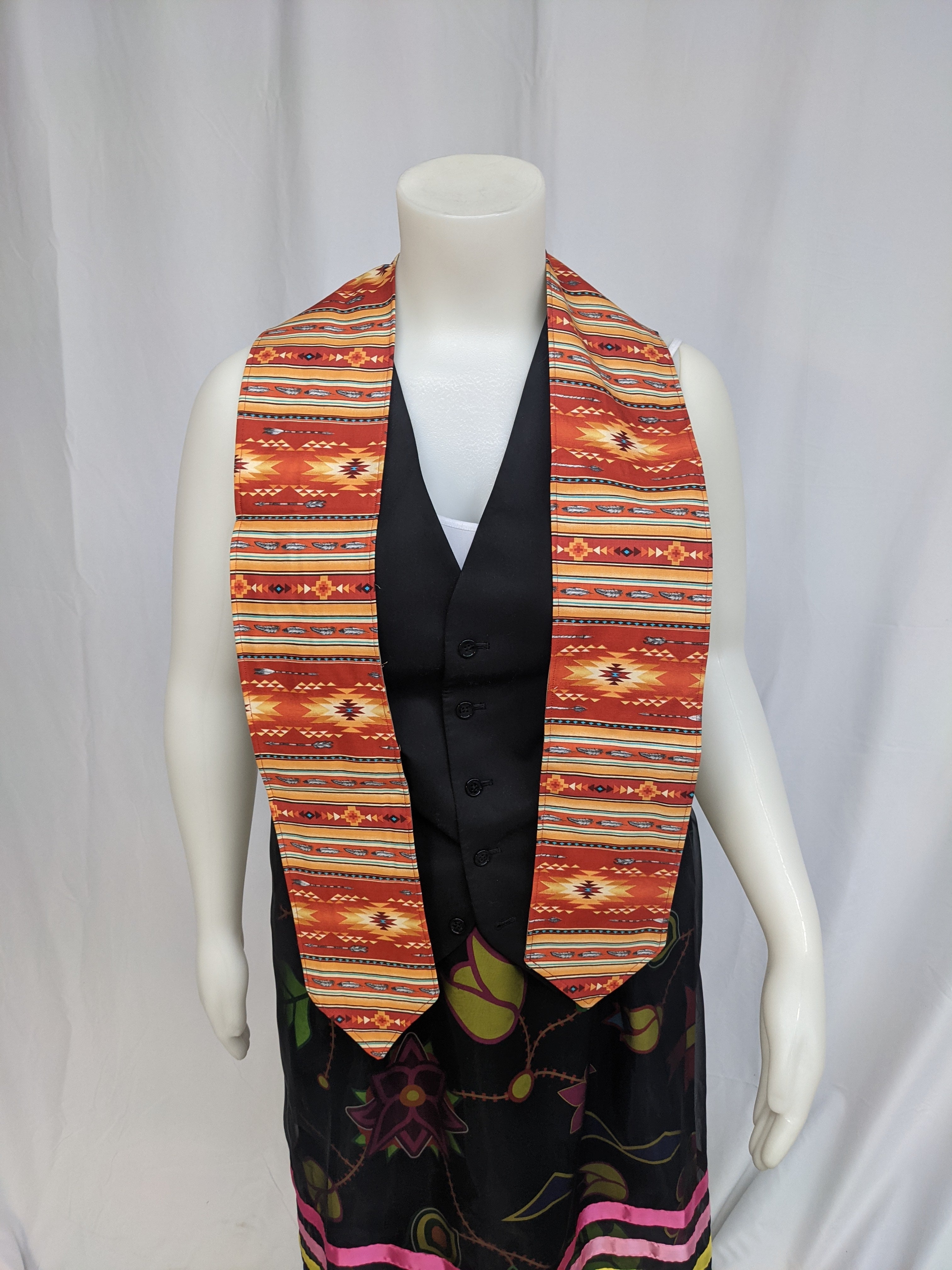 Rust Geometric Graduation Stole