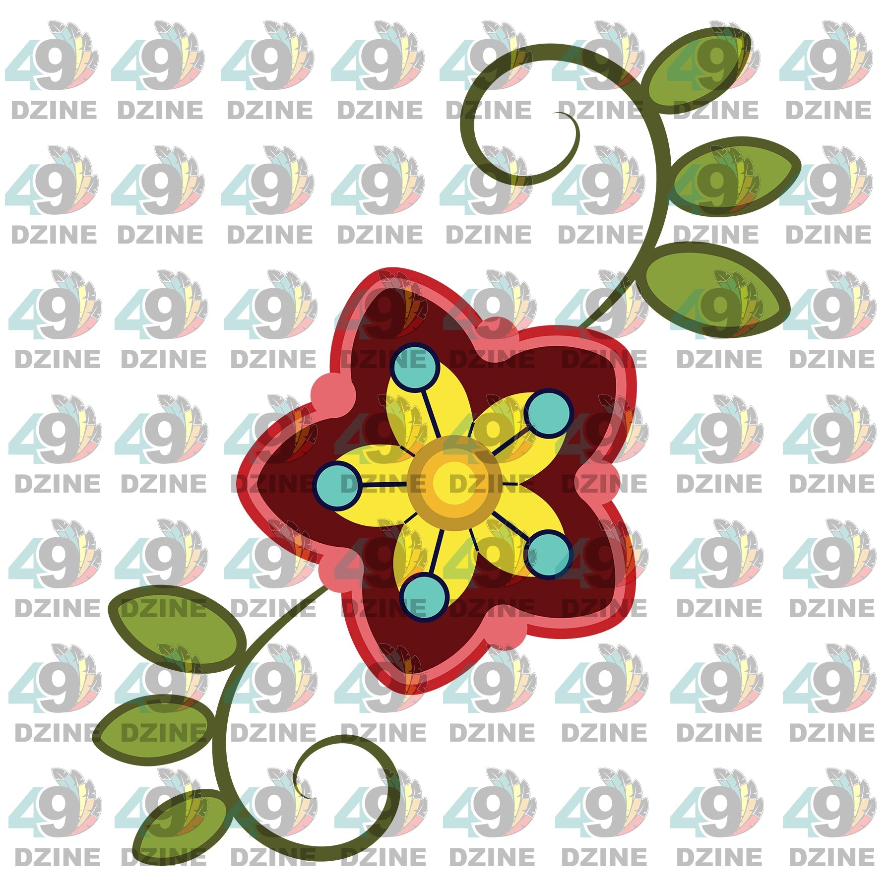 6-inch Plain Flower Transfer