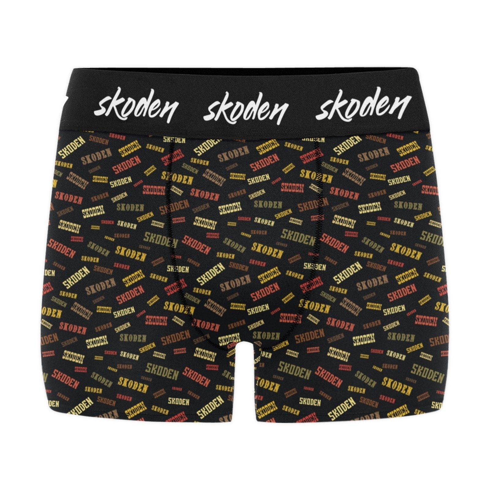 Skoden Western Black Men's Boxer Briefs w/ Custom Waistband (Model L10) Men's Briefs-Custom Waistband (Merged Design) e-joyer 